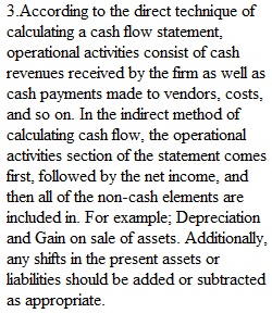 Assignment Statement of Cash Flows